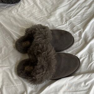 UGG Charcoal Suede Slippers